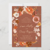 Modern Terracotta Desert Floral Boho Arch Wedding Kaart (Voorkant)