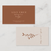 Modern TerraCotta Earth-Tone Personalized Visitekaartje (Voorkant / Achterkant)