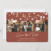 Modern Terracotta en Gold 3 Photo Save the Date (Voorkant)