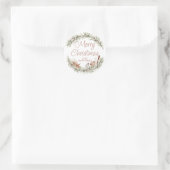 Modern Terracotta en Greenery Kerstmis Ronde Sticker (Tas)