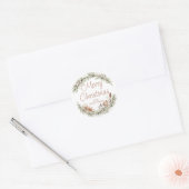 Modern Terracotta en Greenery Kerstmis Ronde Sticker (Envelop)