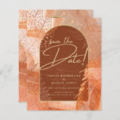 Modern Terracotta FALL Wedding Save the Date (Voorkant / Achterkant)
