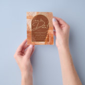 Modern Terracotta FALL Wedding Save the Date Flyer (Hand)