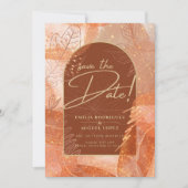 Modern Terracotta FALL Wedding Save the Date Kaart (Voorkant)