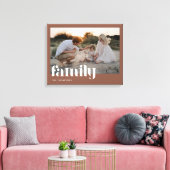 Modern Terracotta Family Name Custom Photo Canvas Afdruk (Insitu (Woonkamer))