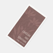 Modern Terracotta Floral Line Art Wedding Custom Servet (Hoek)