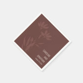 Modern Terracotta Floral Line Art Wedding Custom Servet (Hoek)