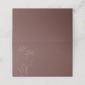 Modern Terracotta Floral Line Art Wedding Plaatskaartje (Buitenkant ongevouwen)