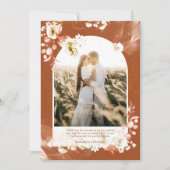 Modern Terracotta Floral PHOTO BEDANKT U (Voorkant)