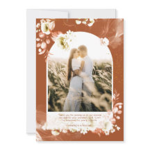 Modern Terracotta Floral PHOTO BEDANKT U