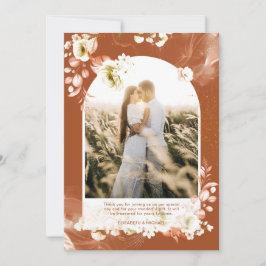 Modern Terracotta Floral PHOTO BEDANKT U