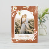 Modern Terracotta Floral PHOTO BEDANKT U (Staand voorkant)