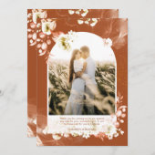 Modern Terracotta Floral PHOTO BEDANKT U (Voorkant / Achterkant)