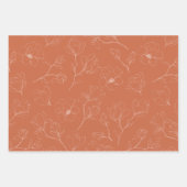 Modern Terracotta Floral Wedding Inpakpapier Vel (Voorkant)