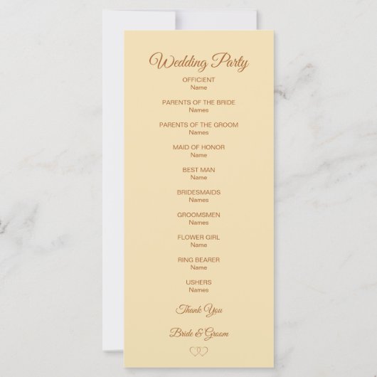 Modern Terracotta Floral Wedding-programma (Achterkant)