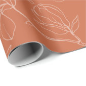 Modern Terracotta Flower Wrapping Paper Cadeaupapier (Rol Hoek)