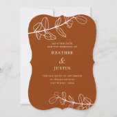 Modern Terracotta Foliage Save the Date Uitnodigin Kaart (Voorkant)