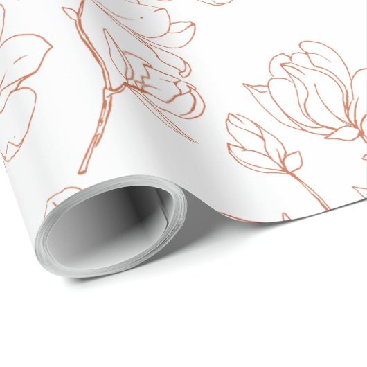 Modern Terracotta Foral Wedding Cadeaupapier (Rol Hoek)