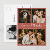 Modern Terracotta Foto Weddenschap Bedankt Briefka Briefkaart (Voorkant / Achterkant)