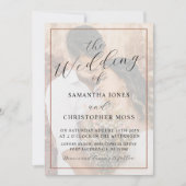 Modern Terracotta Full Photo Wedding Invitation Kaart (Voorkant)