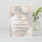 Modern Terracotta Full Photo Wedding Invitation Kaart (Staand voorkant)