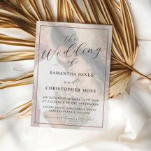 Modern Terracotta Full Photo Wedding Invitation