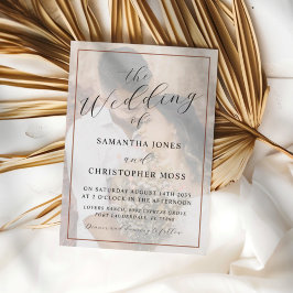 Modern Terracotta Full Photo Wedding Invitation Kaart