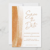Modern Terracotta Gold Foil Boho Wedding Save The Date (Voorkant)