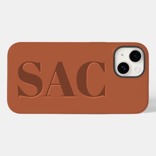 Modern terracotta initiaal miniem hedendaags Case-Mate iPhone case (Achterkant (horizontaal))