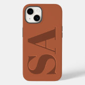 Modern terracotta initiaal miniem hedendaags Case-Mate iPhone case (Achterkant)