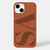 Modern terracotta initiaal miniem hedendaags Case-Mate iPhone case (Achterkant)