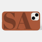 Modern terracotta initiaal miniem hedendaags Case-Mate iPhone case (Achterkant (horizontaal))