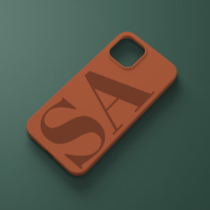 Modern terracotta initiaal miniem hedendaags Case-Mate iPhone 14 hoesje