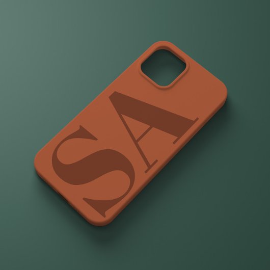 Modern terracotta initiaal miniem hedendaags Case-Mate iPhone case