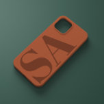 Modern terracotta initiaal miniem hedendaags Case-Mate iPhone 14 hoesje<br><div class="desc">Moderne terracotta roest initiaal monogram miniem ontwerp van hedendaagse telefooncase.</div>
