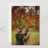 Modern terracotta initialen 4 foto's net bruiloft kaart (Achterkant)