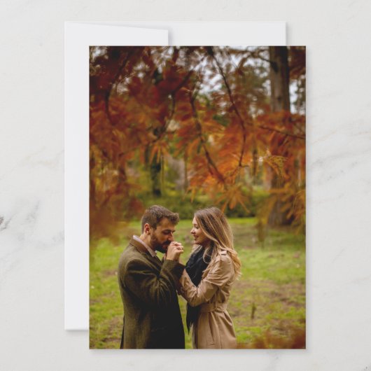 Modern terracotta initialen 4 foto's net bruiloft kaart (Achterkant)