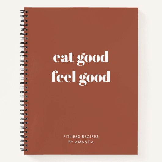 Modern Terracotta Journal Healthy Fitness Recipes Notitieboek (Voorkant)
