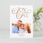 Modern Terracotta kerstfoto Feestdagenkaart (Staand voorkant)