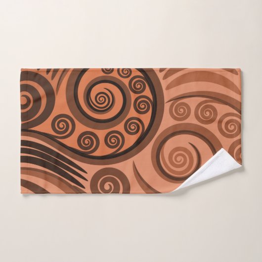 Modern Terracotta Koru Fern Frond Swirls Towel Set Bad Handdoek (Handdoek)