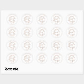 Modern Terracotta Leafy Crest Monogram Weddenschap Ronde Sticker (Vel)