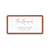 Modern Terracotta Lijst retour adres label (Voorkant)
