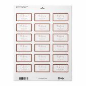 Modern Terracotta Lijst retour adres label (Full Sheet)