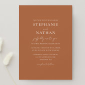 Modern Terracotta Minimalist Wedding Kaart