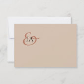 Modern Terracotta Monogram Foto Weddenschap Bedank (Achterkant)