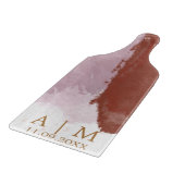 Modern terracotta monogram snijplank (Hoek)