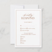 Modern Terracotta Monogram Wedding RSVP-kaart RSVP Kaartje (Achterkant)