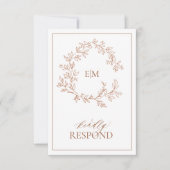 Modern Terracotta Monogram Wedding RSVP-kaart RSVP Kaartje (Voorkant)