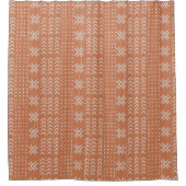 Modern Terracotta Mud Cloth African Pattern Douchegordijn (Voorkant)