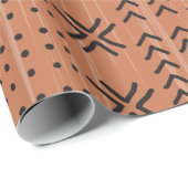 Modern Terracotta Mudcloth African Pattern Cadeaupapier (Rol Hoek)